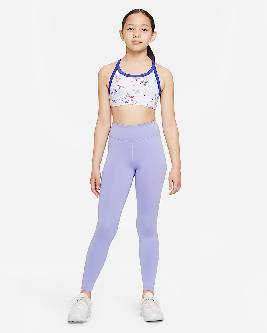 Nike Indy Icon Clash Big Kids Girls Sports Bra. Nike